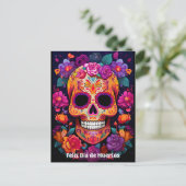 🌹Levendige herinnering: A Día de Muertos Tribute Briefkaart (Staand voorkant)