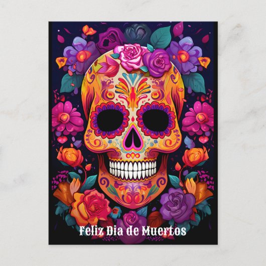 🌹Levendige herinnering: A Día de Muertos Tribute Briefkaart (Voorkant)