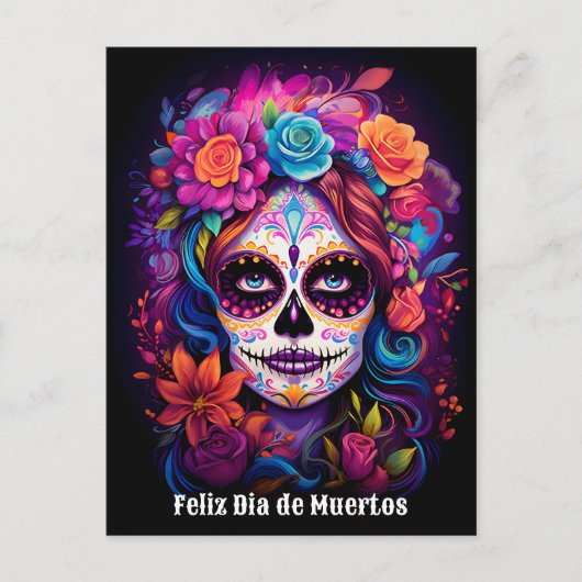 🌹Levendige herinnering: Lady Catrina in Bloom Briefkaart (Voorkant)