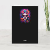 🌹Levendige herinnering: Lady Catrina in Bloom Feestdagen Kaart (Achterkant)