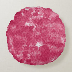 Levendige hete roze abstracte aquarel kunst rond kussen