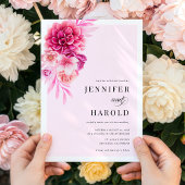 Levendige Hete Roze Bloemen QR Code Alles In Een B Kaart