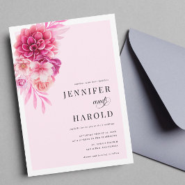 Levendige Hete Roze Bloemen QR Code Alles In Een B Kaart