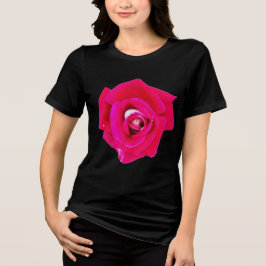 Levendige hete roze roos bloem grafische T-shirt