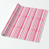 Levendige hete roze waterverf strepen cadeaupapier (Uitgerold)
