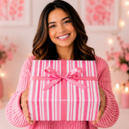 Levendige hete roze waterverf strepen cadeaupapier