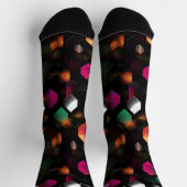 Levendige Hexagon met Metallic Sinaasappel, Groen  Sokken (Top)