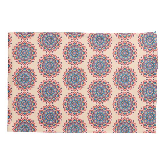 Levendige Hexcolor Mandala Kussensloop (Achterkant)