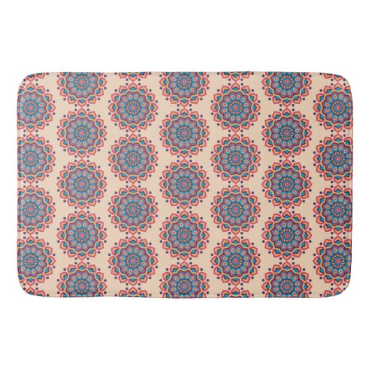 Levendige Hexkleur Mandala Badmat (Voorkant)