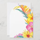 Levendige Hibiscus Bloemen Elegante Tropische Huwe Kaart (Achterkant)