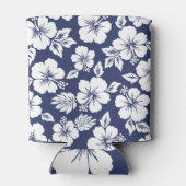 Levendige hibiscus: bloemig naadloos patroon. blikjeskoeler (Achterkant)