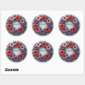 Levendige Hibiscus Krans Ronde Sticker (Vel)