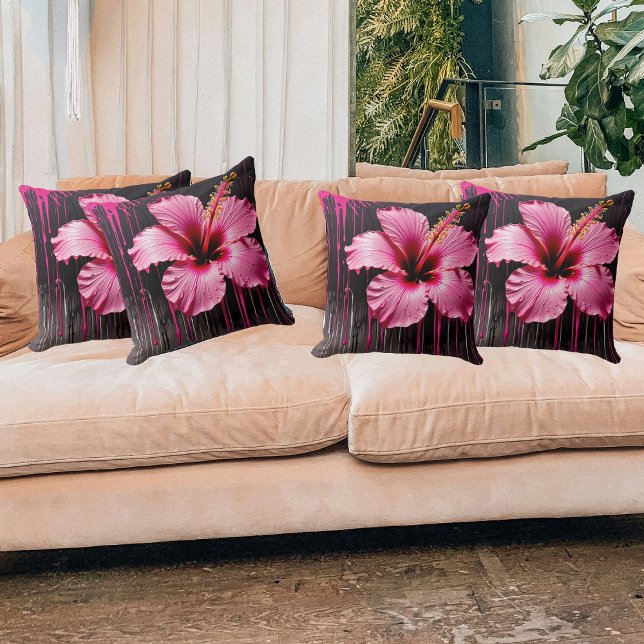 Levendige Hibiscus Splash Kussen (Creator heeft geüpload)