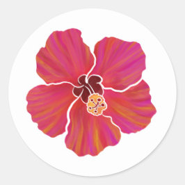 Levendige Hibiscus Sticker Blad voor Party Plannin