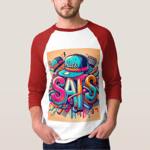 "Levendige hiphop 'Petten' Street Art T-shirt" T-shirt