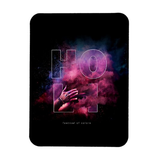 Levendige Holi Festival van Kleuren Design Magneet (Verticaal)