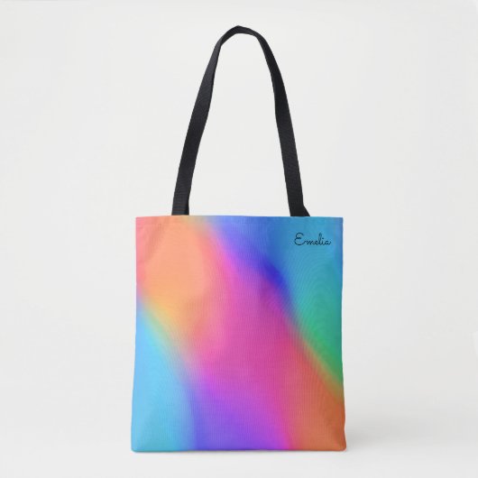 Levendige holografische gepersonaliseerde Canvas t Tote Bag (Voorkant)