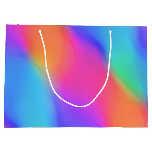 Levendige Holografische Monogram Gift Bag Groot Cadeauzakje (Achterkant)