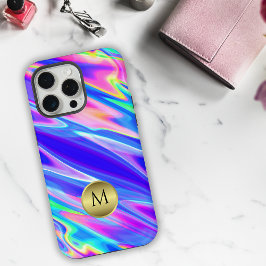 Levendige holografische monogram iPhone 15 pro max case