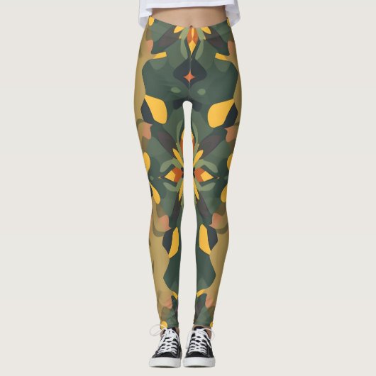 Levendige Home Decor Leggings - Kleurrijke Patroon (Voorkant)