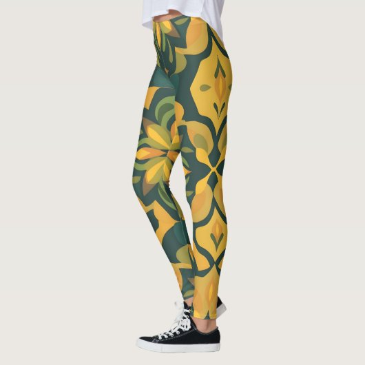 Levendige Home Decor Leggings - Naadloze Patroon D (Links)