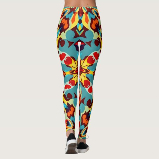 Levendige Home Decor Leggings - Symmetrisch Patroo (Achterkant)