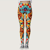 Levendige Home Decor Leggings - Symmetrisch Patroo (Voorkant)