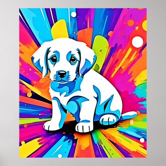 Levendige honden kunst poster (Voorkant)