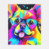 Levendige Honden Vibes Design Fleece Deken (Voorkant)