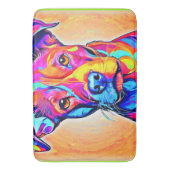 Levendige hondenkunst: kleurrijk schilderij badmat (Voorkant Verticaal)