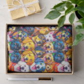 Levendige hondenprint Tissuepapier (Geschenk)