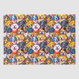  Levendige hondenprint  Tissuepapier