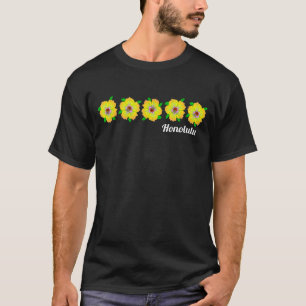 Levendige Honolulu Hawaii Hibiscus bloemen T-shirt