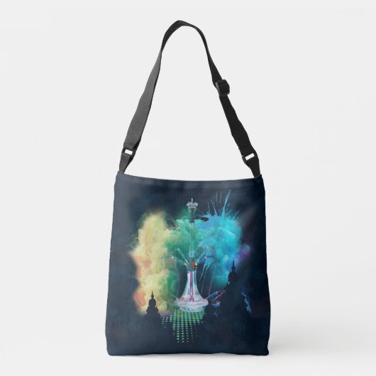 Levendige Hookah Shisha Hubble smaken Crossbody Tas (Achterkant)