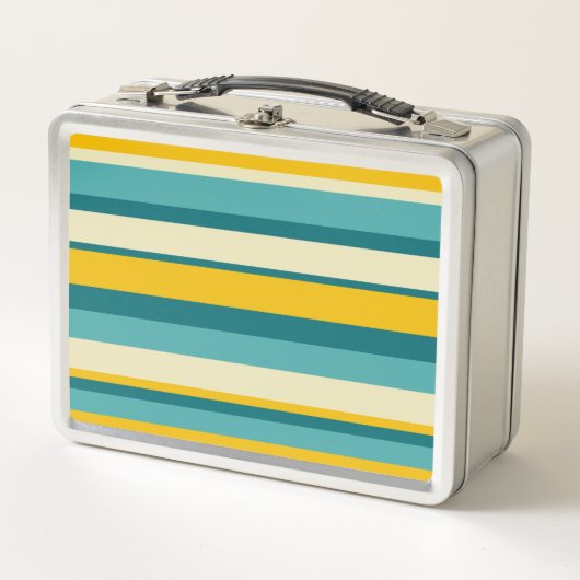 Levendige horizontale strepen in geel en turquoise (Voorkant)