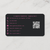 Levendige Hot-Pink Afro-Amerikaanse Salon Branding Visitekaartje (Achterkant)