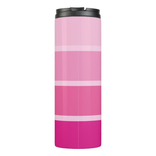 Levendige Hot Pink | Ombre Strepen met Script Thermosbeker (Achterkant)