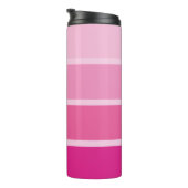 Levendige Hot Pink | Ombre Strepen met Script Thermosbeker (Geroteerd rechts)