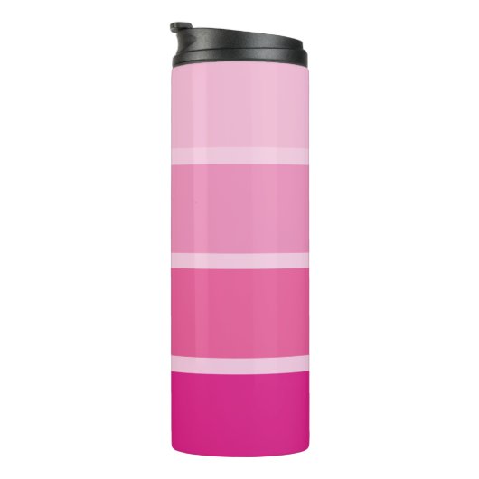 Levendige Hot Pink | Ombre Strepen met Script Thermosbeker (Geroteerd rechts)