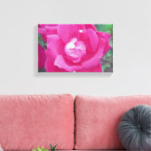 Levendige Hot Pink Roos Foto Stretched Canvas Art Afdruk (Insitu (Woonkamer))