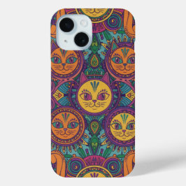 Levendige Huichol Dieren Spirit Telefoonhoes iPhone 15 Case
