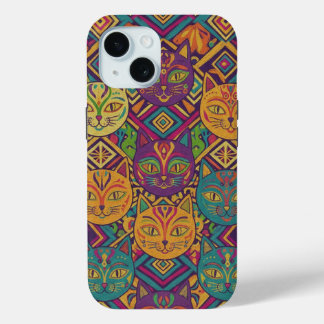 Levendige Huichol Dieren Spirit Telefoonhoesje iPhone 15 Case