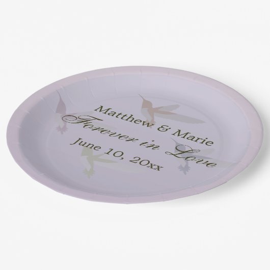 Levendige Hummingbird Weddenschap Forever in Love Papieren Bordje (Gekanteld)