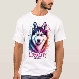 Levendige Husky Dog T-shirt
