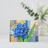 Levendige Hyacint in Abstracte stijl Feestdagenkaart (Staand voorkant)