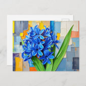 Levendige Hyacint in Abstracte stijl Feestdagenkaart (Voorkant / Achterkant)