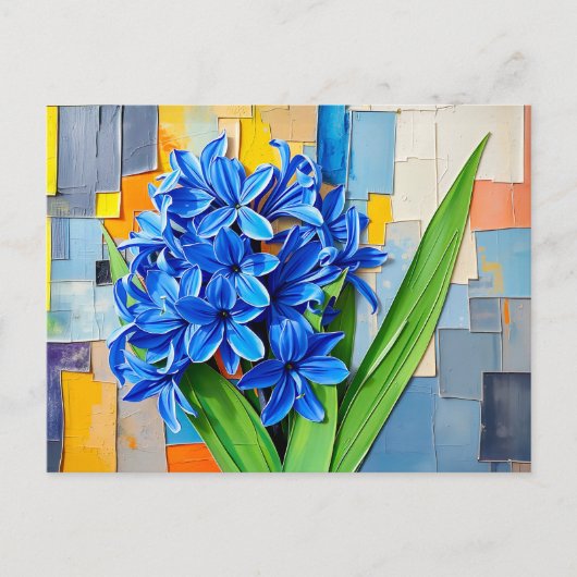 Levendige Hyacint in Abstracte stijl Feestdagenkaart (Voorkant)