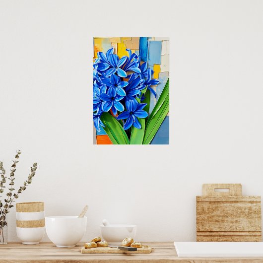 Levendige Hyacint in Abstracte stijl Poster (Keuken)