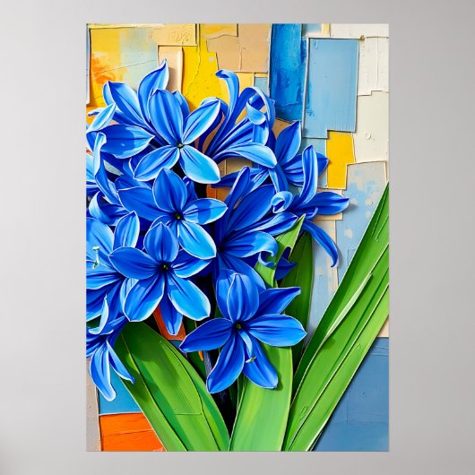 Levendige Hyacint in moderne abstracte stijl Poster (Voorkant)