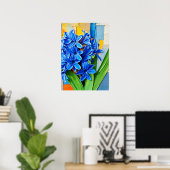 Levendige Hyacint in moderne abstracte stijl Poster (Thuiskantoor)